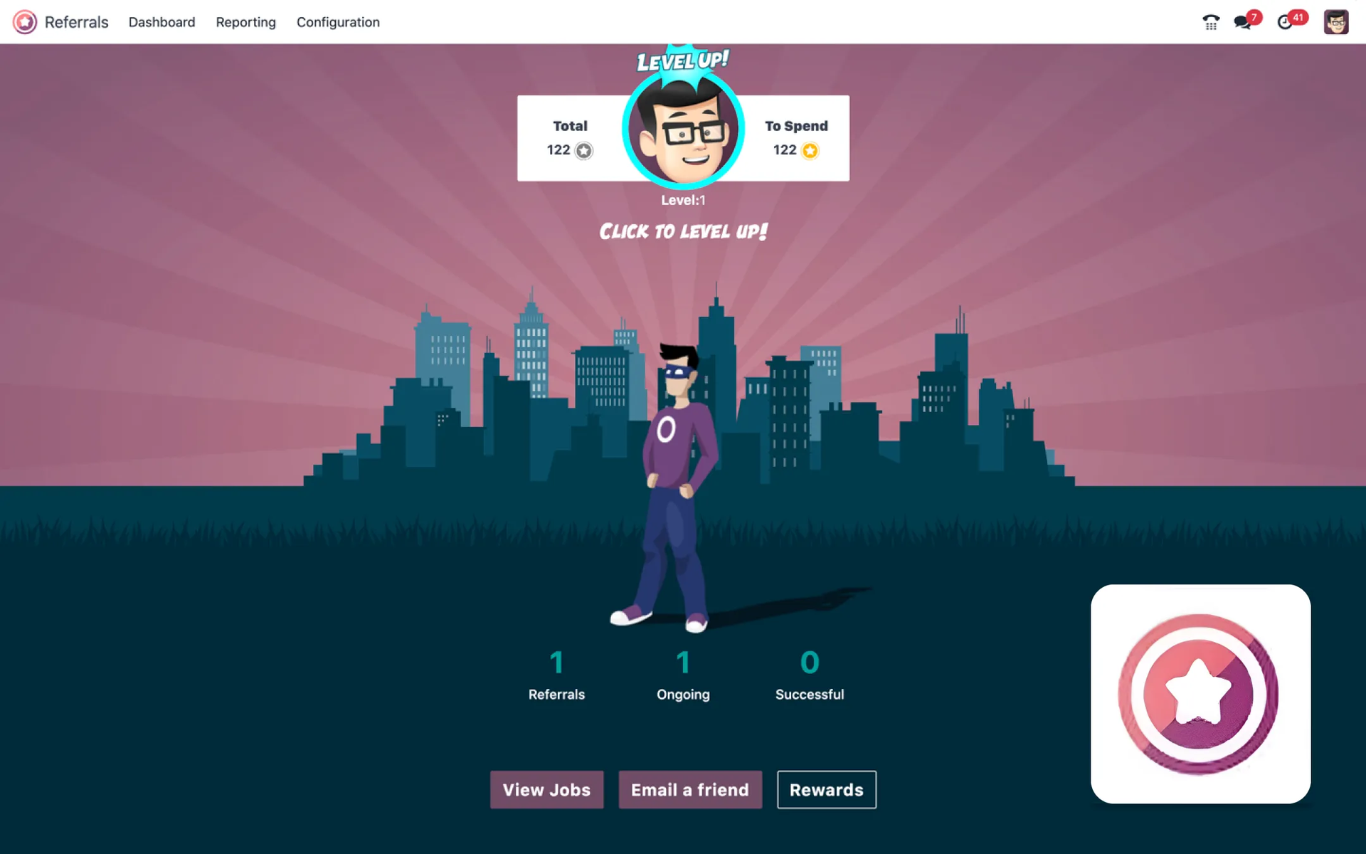Odoo Appraisals module — performance review dashboard