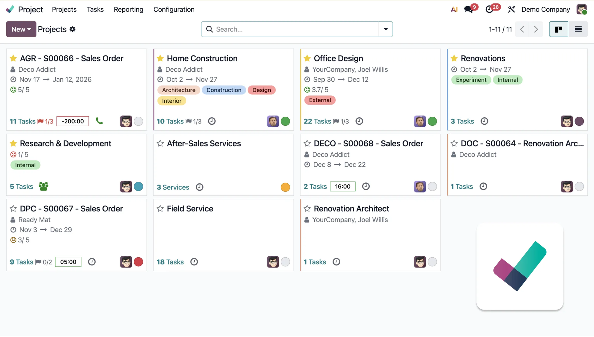 Odoo Surveys module — questionnaire results chart