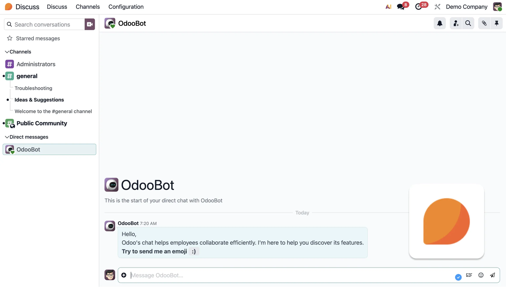 Odoo Appointments module — online booking calendar