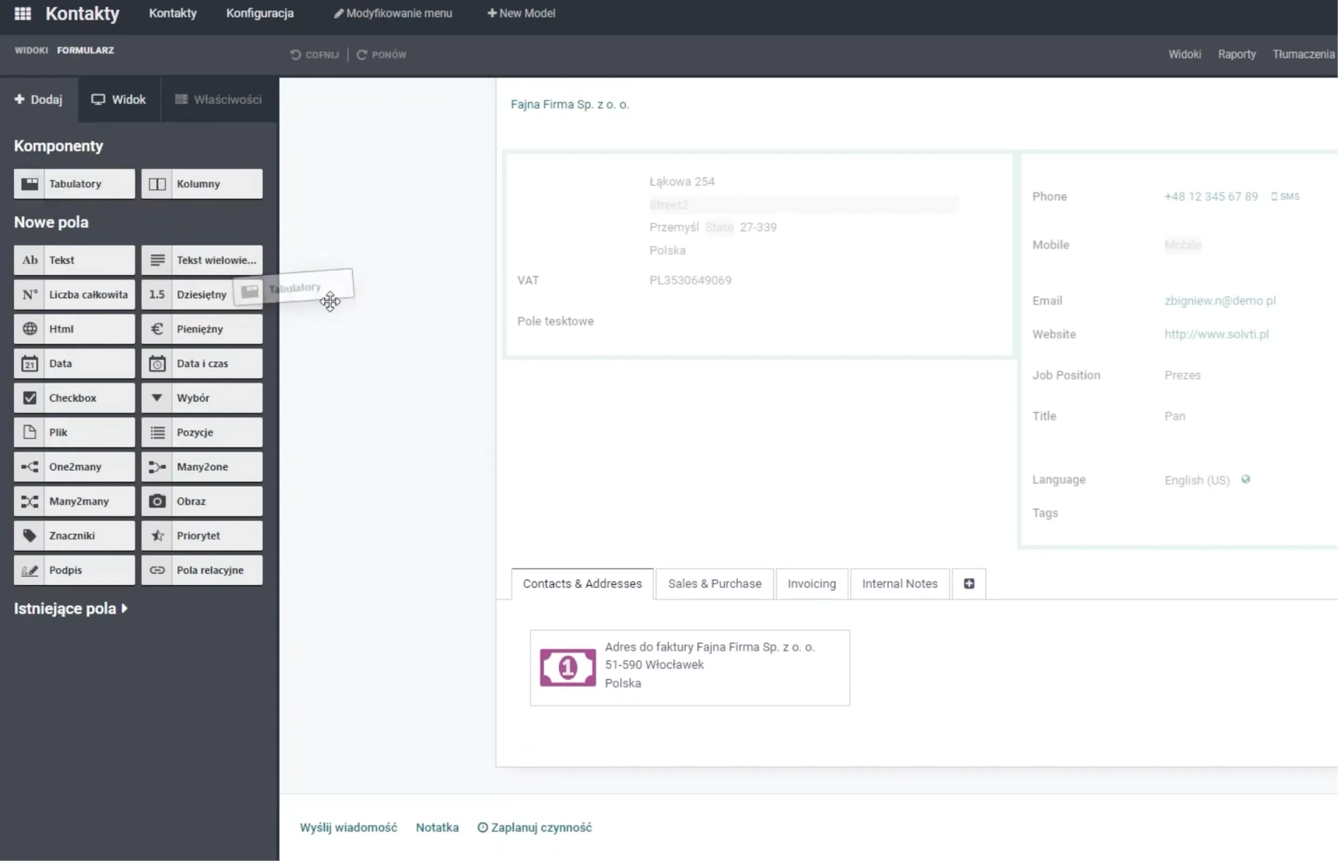 Adding new fields and elements in the Odoo Studio Add tab Enabling hidden fields in Odoo Studio