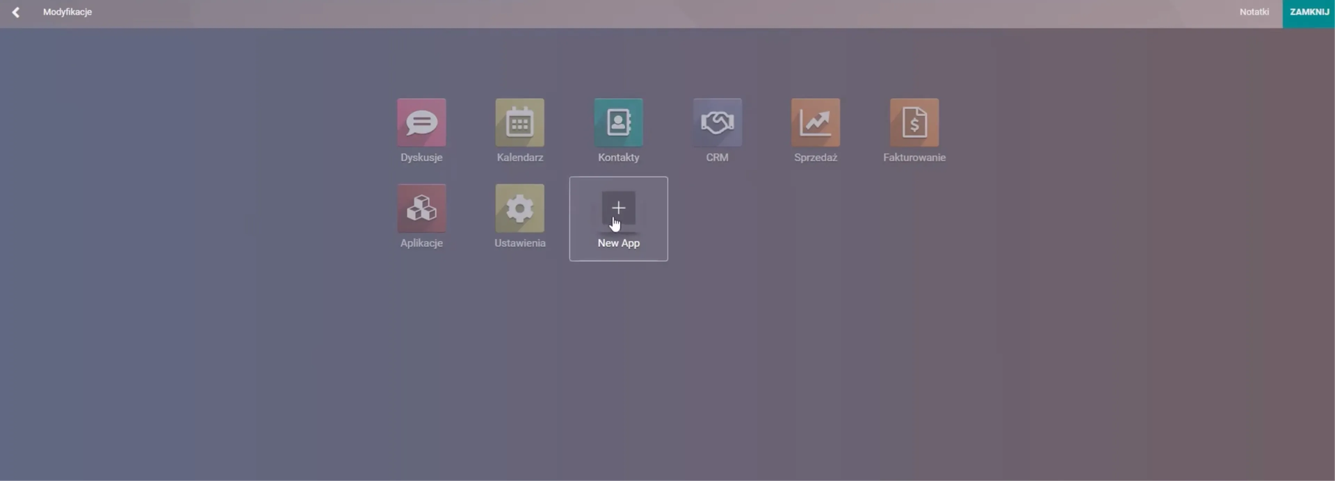 Odoo Studio main dashboard overview
