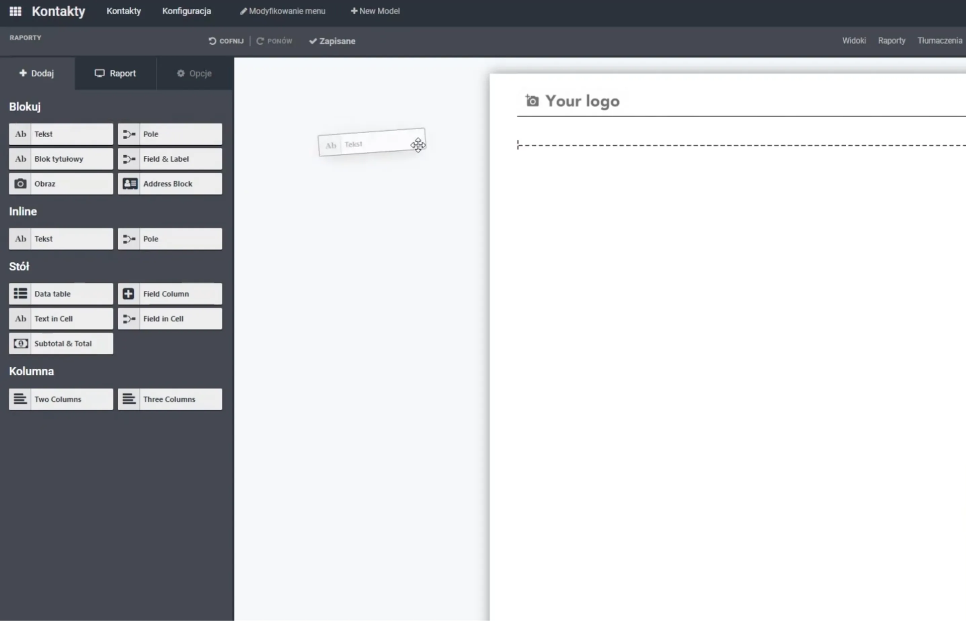 Plus icon for creating a new app in Odoo Studio